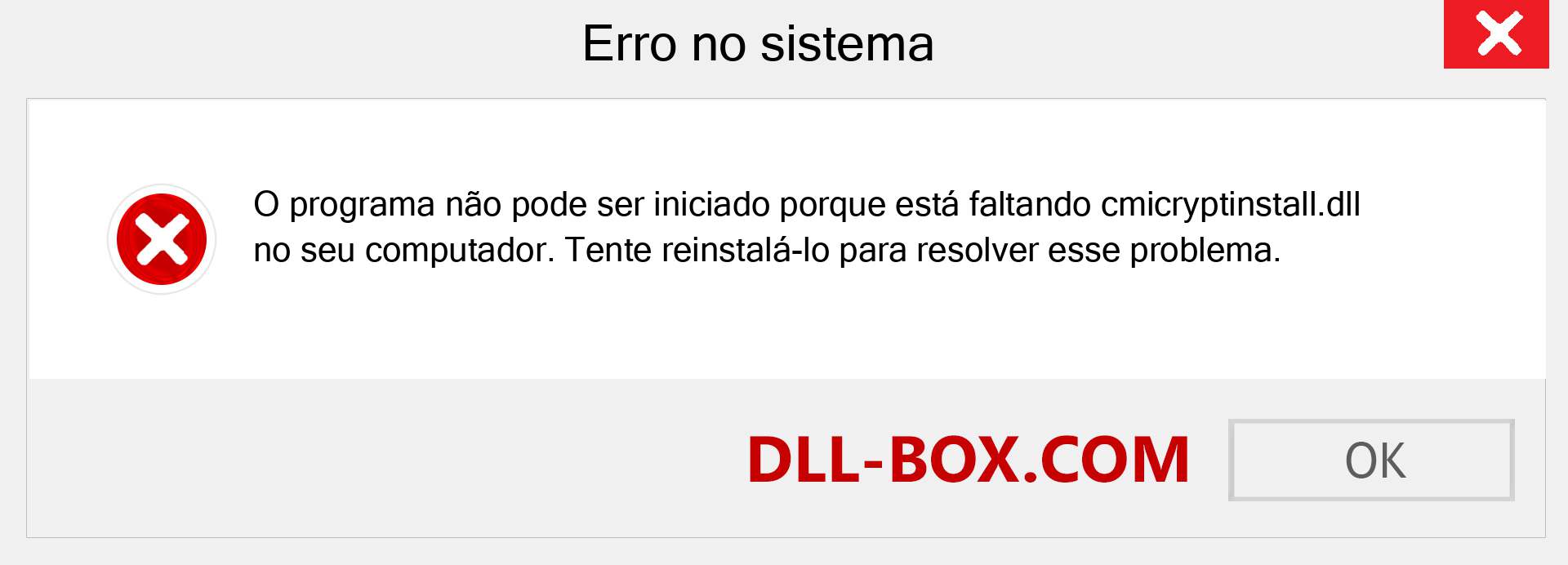 Arquivo cmicryptinstall.dll ausente ?. Download para Windows 7, 8, 10 - Correção de erro ausente cmicryptinstall dll no Windows, fotos, imagens